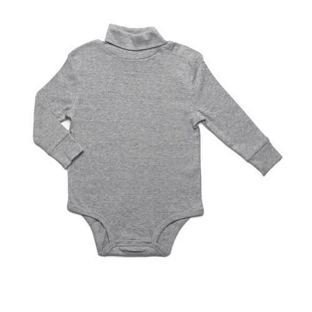 6M-2Y Leveret Baby's Toddlers Brown Solid Turtleneck Bodysuit 100% Cotton